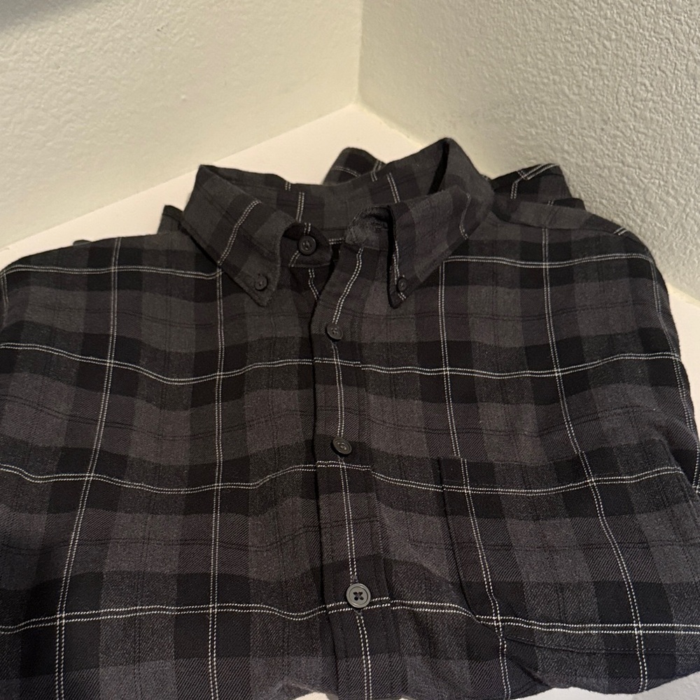 Express Charcoal Plaid Button Down Shirt